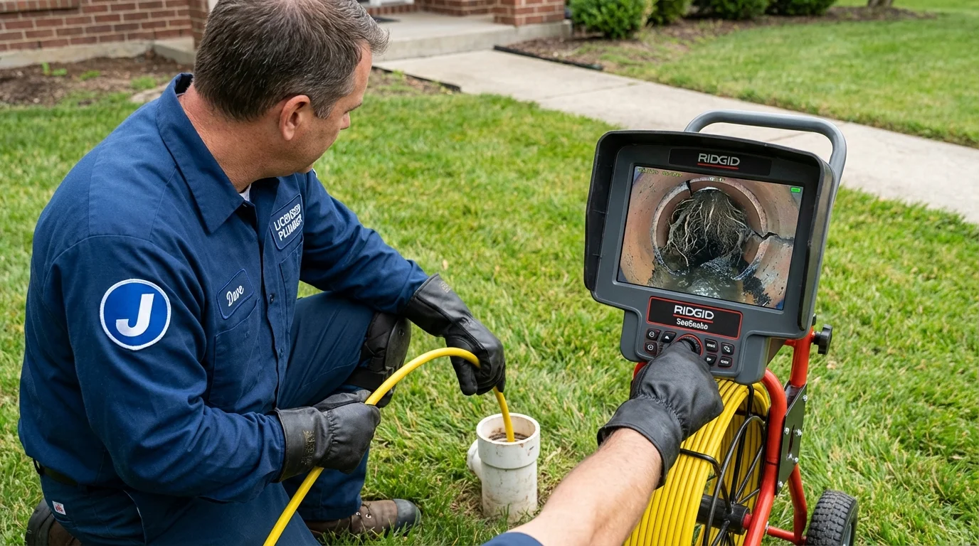 Sewer camera inspection being performed by Johns Plumbing LLC in Moulton